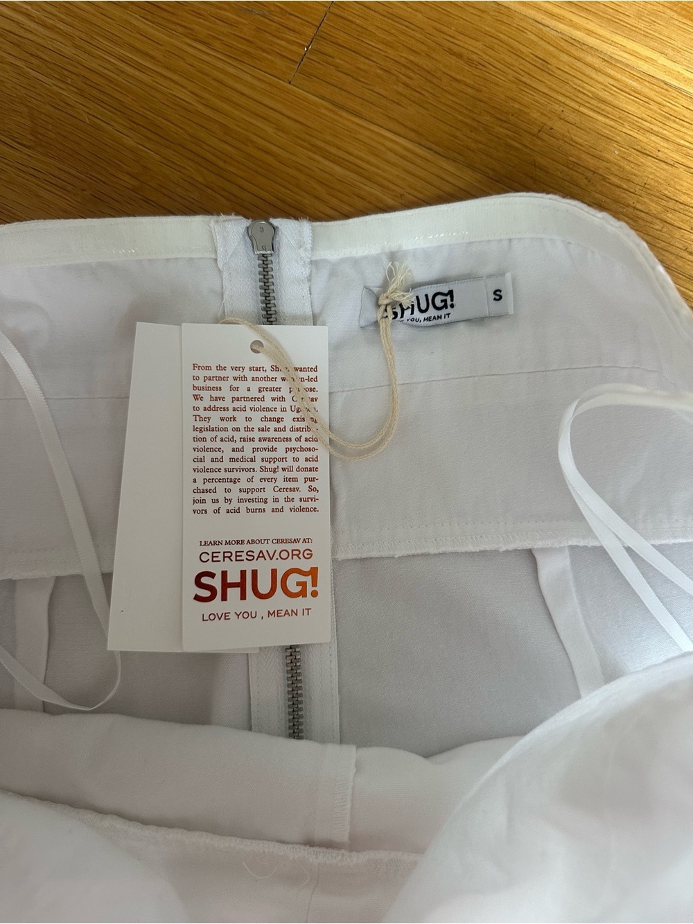 SHUG Harper Romper White Strapless Bow Size Small NEW Zipper Back - Picture 8 of 10